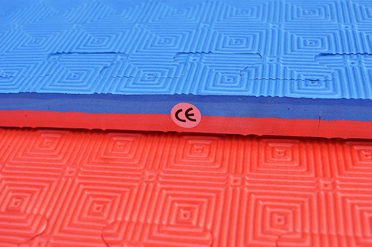 Puzzle Mat 2.5cm, Blue/Red, Rhombic pattern (Anti-slip)