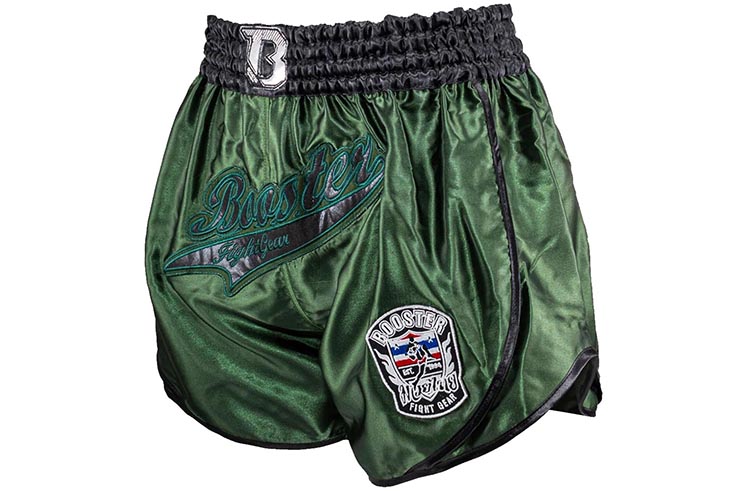 Short de Muay Thaï, Kaki - Retro Slugger, Booster