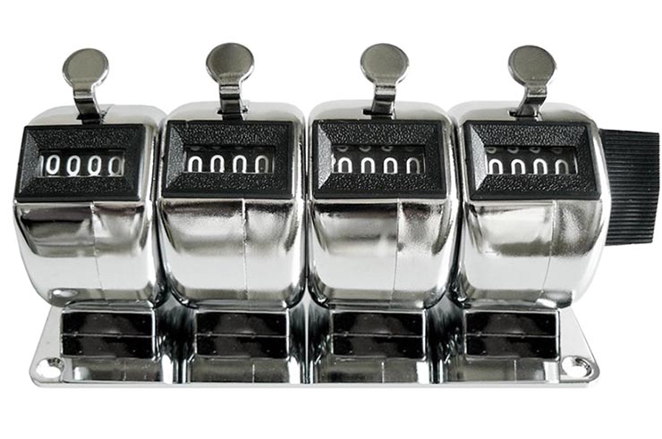 Metal manual impulse counter, On stand - IHM