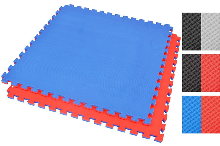 Tatami Puzzle 2 cm, Bleu/Rouge, Motif en T (Polyvalent)