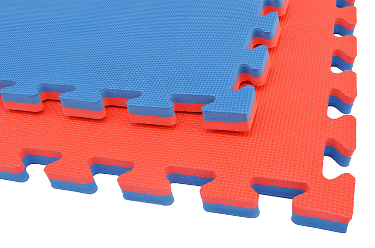 Tatami Puzzle 2 cm, Bleu/Rouge, Motif en T (Polyvalent)