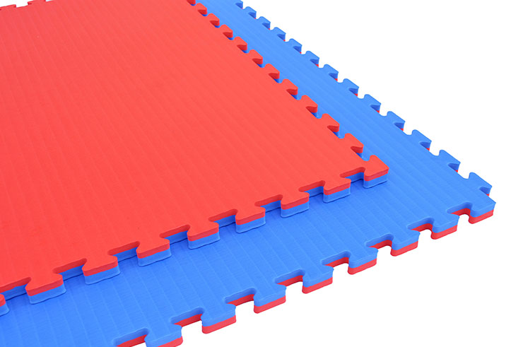 Tatami Rompecabeza 2,5 cm, Azul/Rojo, Paja de Arroz (Grappling)