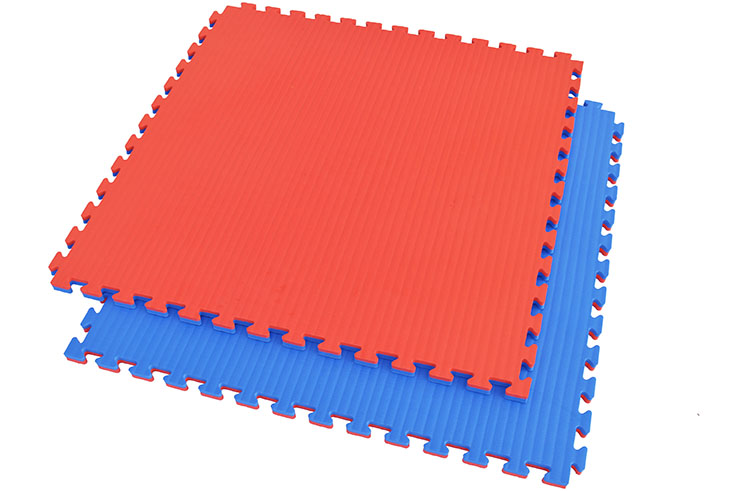 Tatami Rompecabeza 2,5 cm, Azul/Rojo, Paja de Arroz (Grappling)