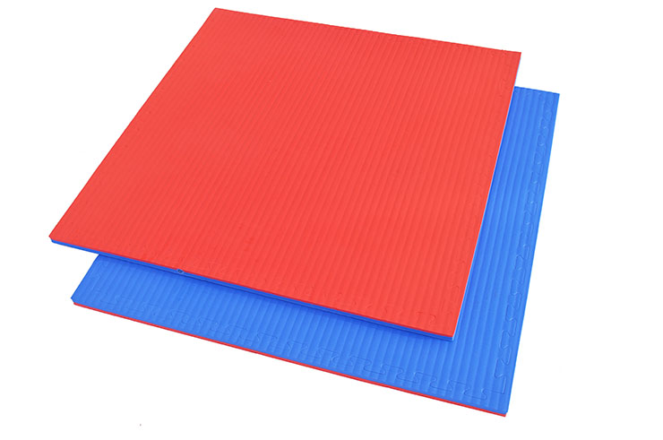 Tatami Rompecabeza 2,5 cm, Azul/Rojo, Paja de Arroz (Grappling)