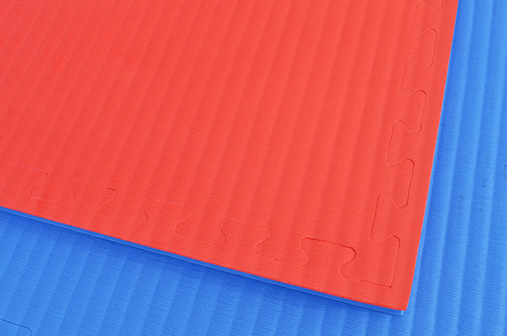 Puzzle Mat 2.5cm, Blue/Red, Rice Straw pattern (Grappling)