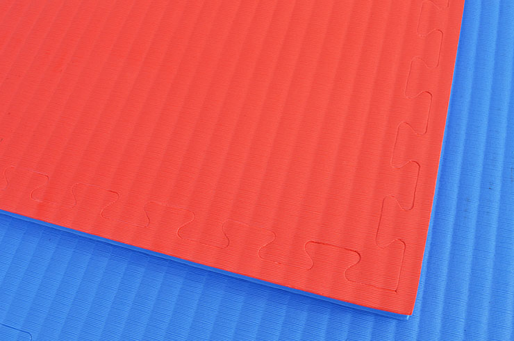 Tatami Puzzle 2,5 cm, Bleu/Rouge, Motif Paille de Riz