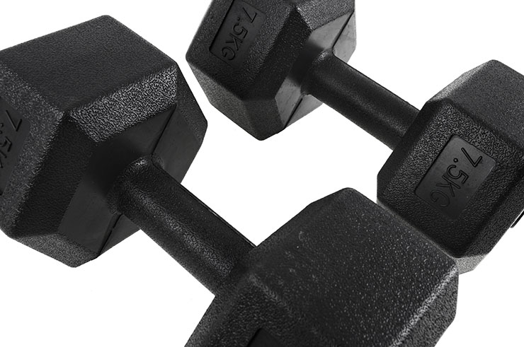 Hexagonal Dumbbells from 2.5 to 10 kg