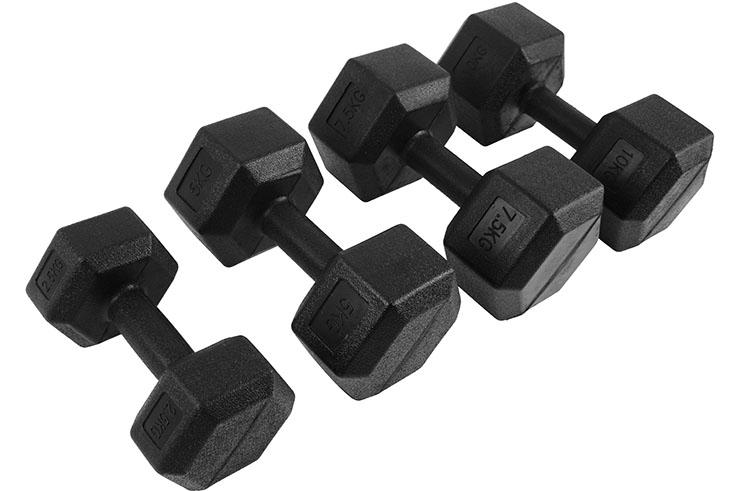 Hexagonal Dumbbells from 2.5 to 10 kg