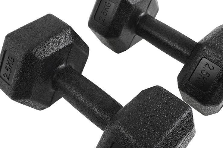 Hexagonal Dumbbells from 2.5 to 10 kg