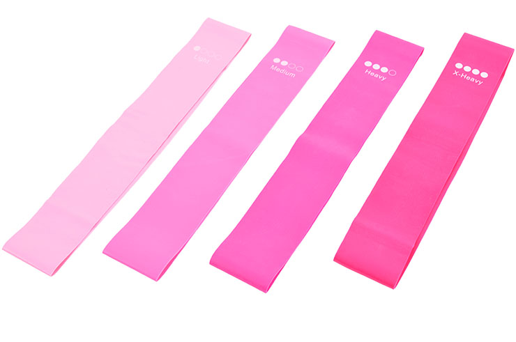 Resistance Bands, Yoga & Fitness, Silicone - Set of 4