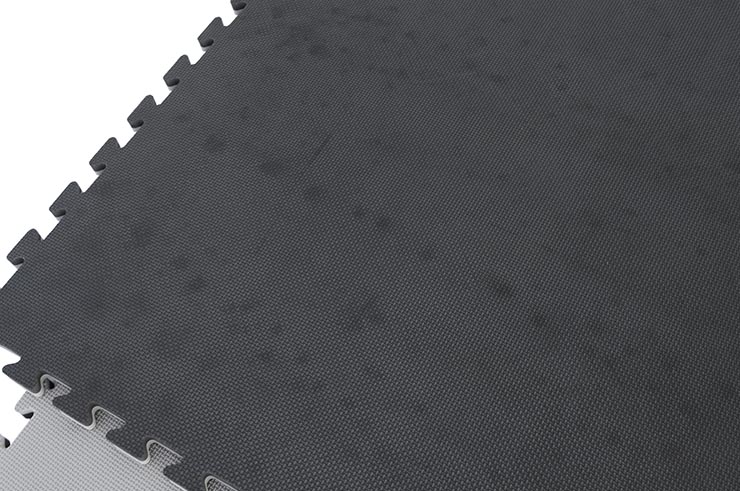 Puzzle mat, T-pattern multi-use - 2 cm, Double-sided black/grey (slight stains)