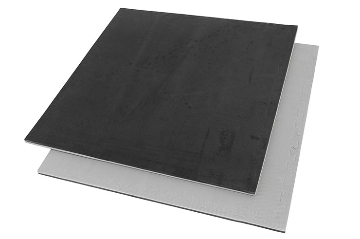 Puzzle mat, T-pattern multi-use - 2 cm, Double-sided black/grey (slight stains)