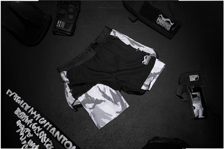 Fightshort Fusion - 2 en 1, Camo Hiver, Phantom Athletics