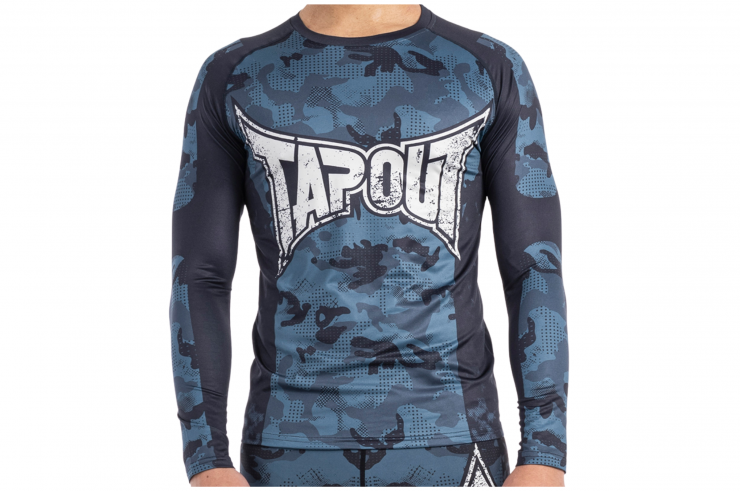 Compression T-shirt, Long Sleeve - Blue Camo, Tapout