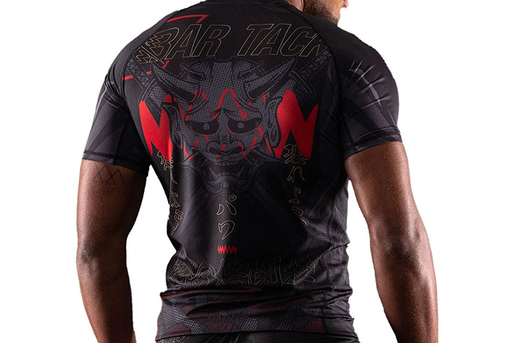 Rashguard, Short Sleeve - Oni 鬼, Bar Tack